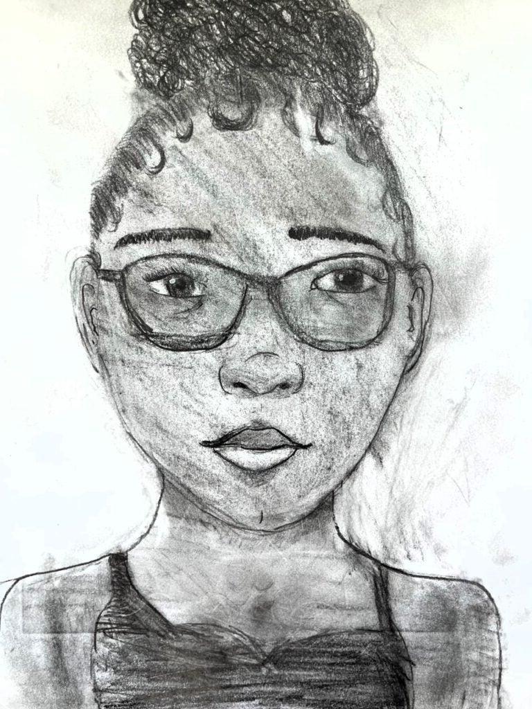 Zoe Plummer, 8th Grade, "I SEE ME", Drawing